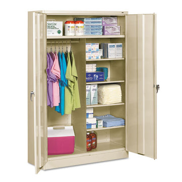 Tennsco Jumbo Combination Steel Storage Cabinet, 48w X 24d X 78h, Putty freeshipping - TVN Wholesale